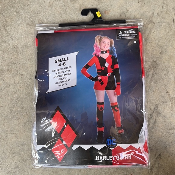 Harley Quinn Black/Red Children’s Costume! New! - Picture 2 of 10